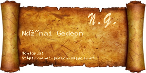 Nánai Gedeon névjegykártya